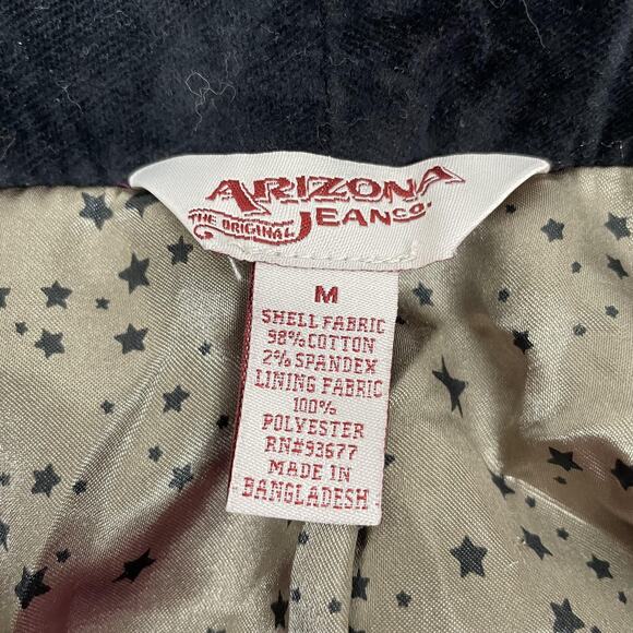 Arizona Jeans Blazer Womens Medium Purple Velvet Black Collar Lined Star Print - Picture 3 of 7